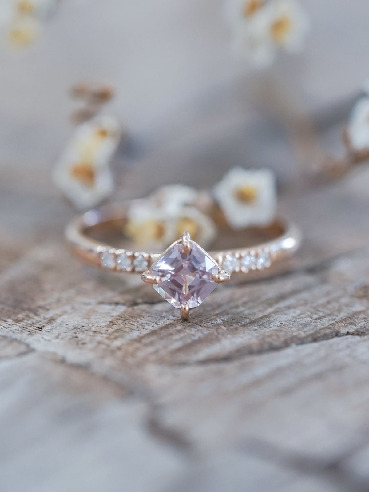 Lavender Spinel Ring in Eco Rose Gold - Gardens of the Sun | Ethical Jewelry