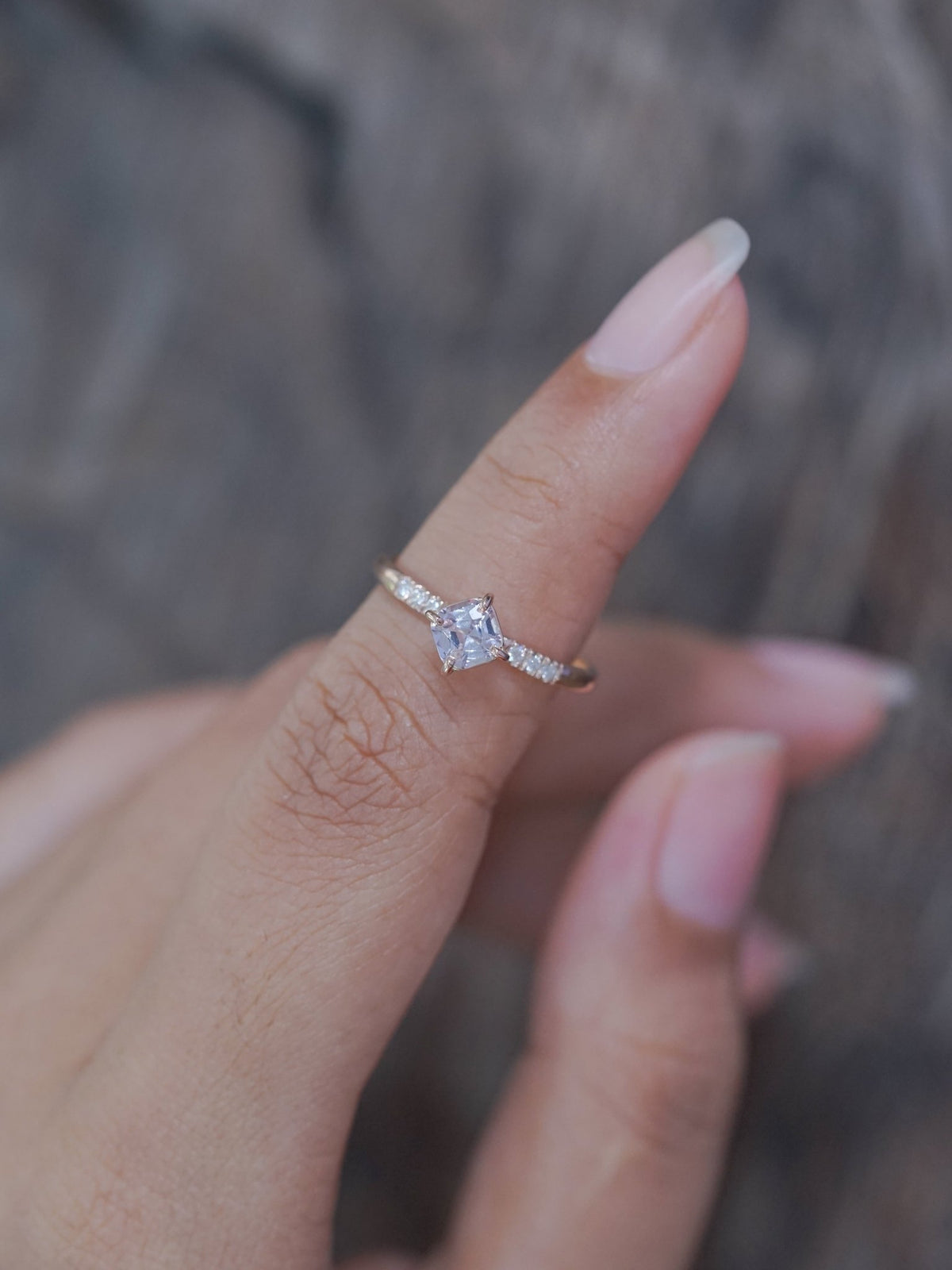Lavender Spinel Ring in Eco Rose Gold - Gardens of the Sun | Ethical Jewelry