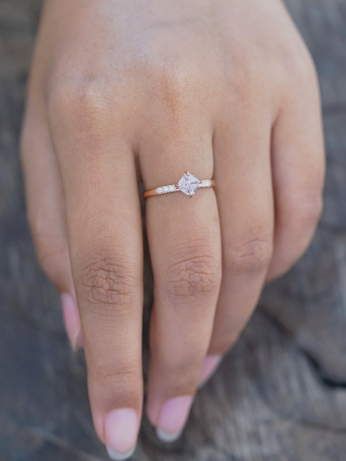 Lavender Spinel Ring in Eco Rose Gold - Gardens of the Sun | Ethical Jewelry