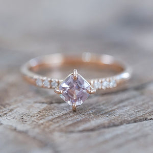 Lavender Spinel Ring in Eco Rose Gold - Gardens of the Sun | Ethical Jewelry