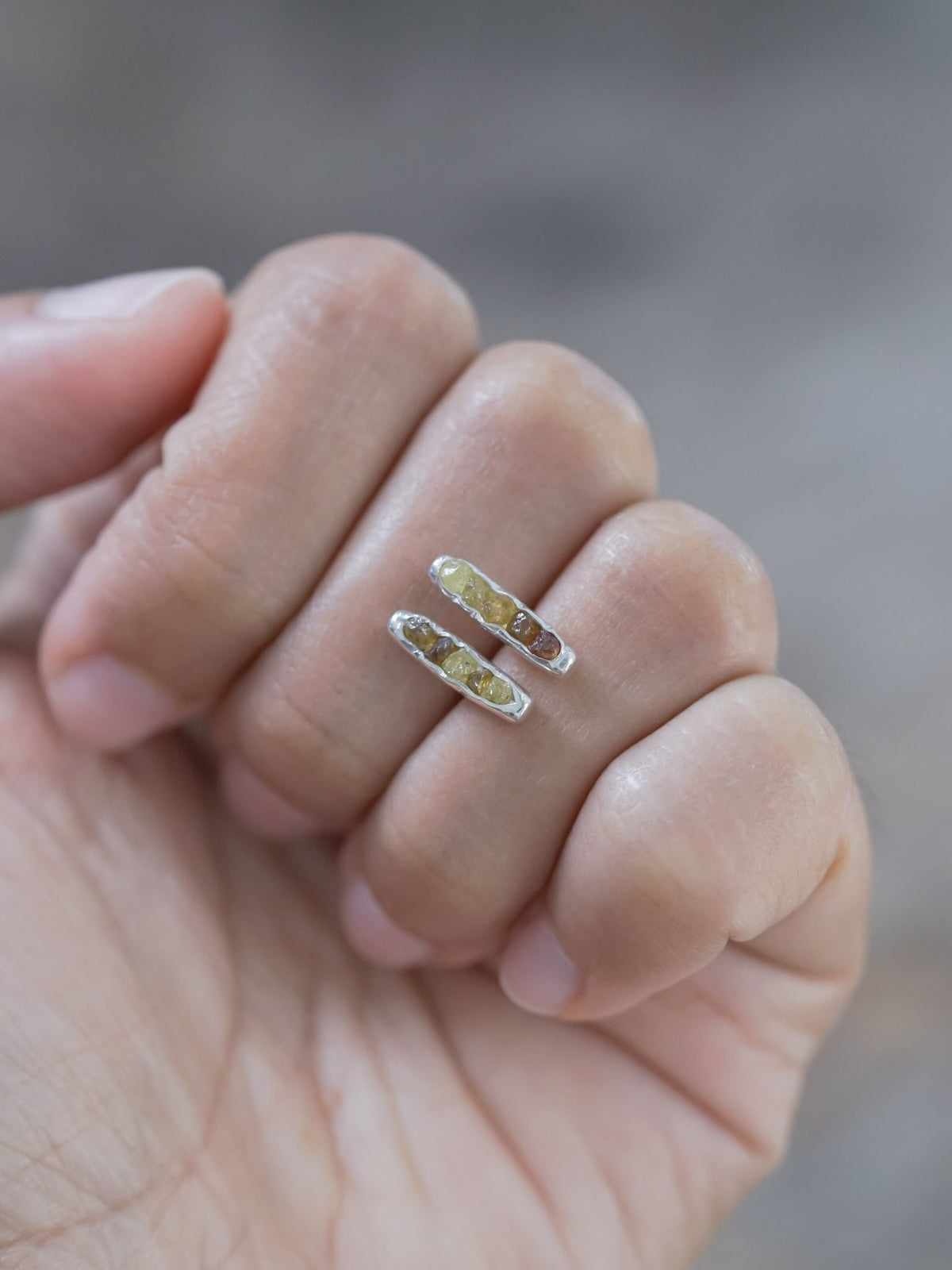 Mali Garnet Earrings with Hidden Gems - Gardens of the Sun | Ethical Jewelry