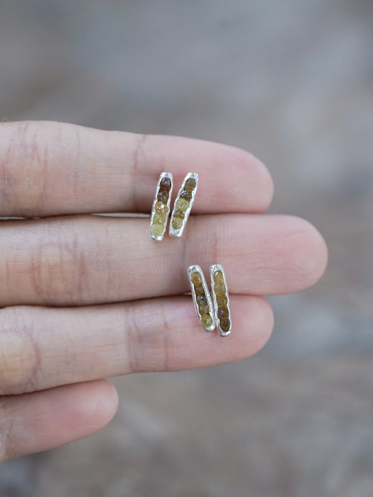 Mali Garnet Earrings with Hidden Gems - Gardens of the Sun | Ethical Jewelry