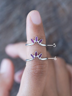 Marquise Ruby Crown Ring - Gardens of the Sun | Ethical Jewelry