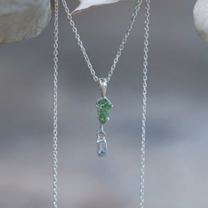 Merelani Mint Garnet and Aquamarine Necklace - Gardens of the Sun | Ethical Jewelry