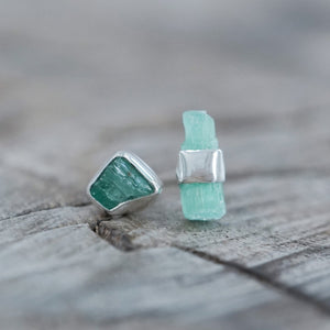 Mismatched Emerald Crystal Earrings - Gardens of the Sun | Ethical Jewelry