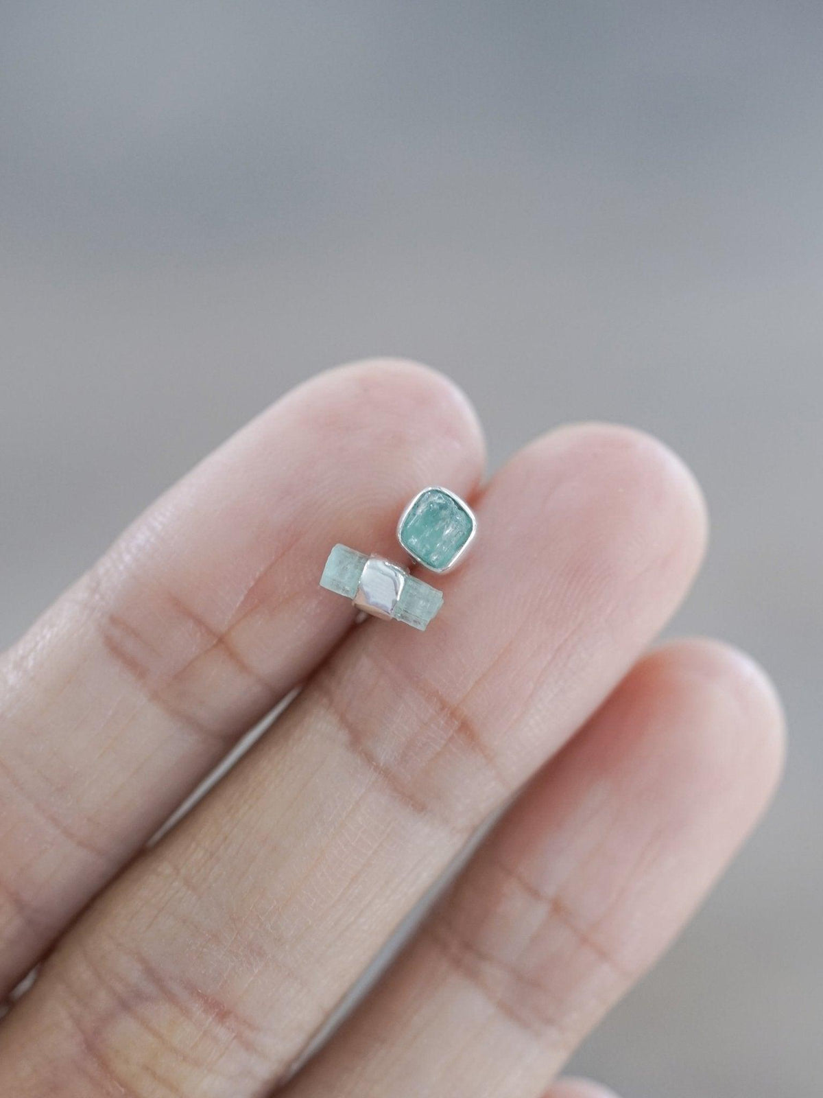 Mismatched Emerald Crystal Earrings - Gardens of the Sun | Ethical Jewelry