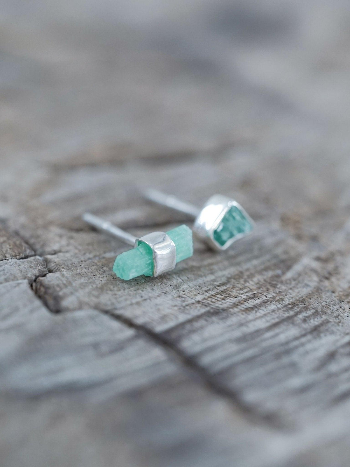 Mismatched Emerald Crystal Earrings - Gardens of the Sun | Ethical Jewelry