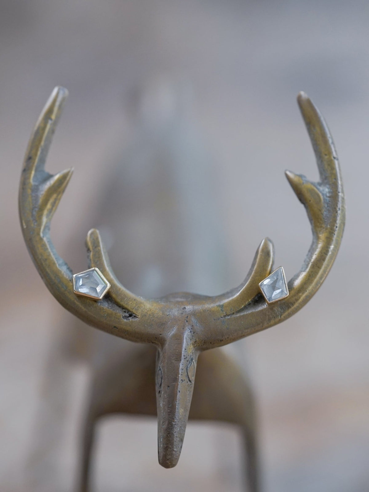 Mismatched Gray Diamond Earrings in Ethical Gold - Gardens of the Sun | Ethical Jewelry