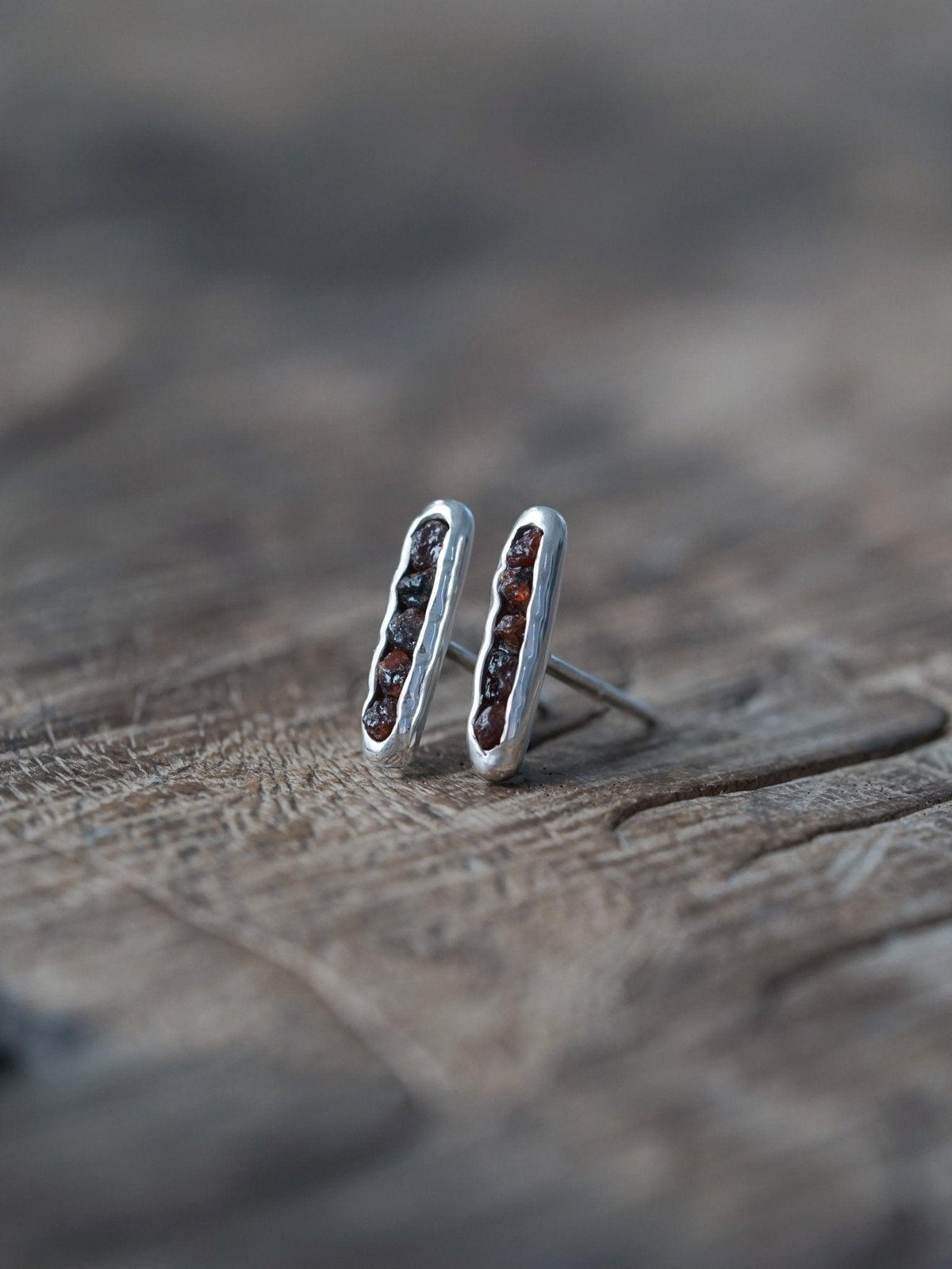 Montana Garnet Earrings with Hidden Gems - Gardens of the Sun | Ethical Jewelry