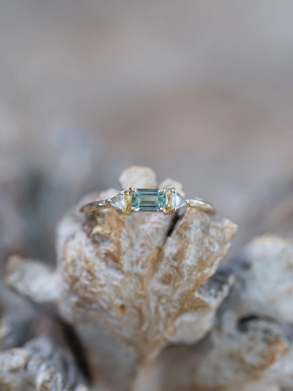 Montana Sapphire and Diamond Ring in Ethical Gold - Gardens of the Sun | Ethical Jewelry