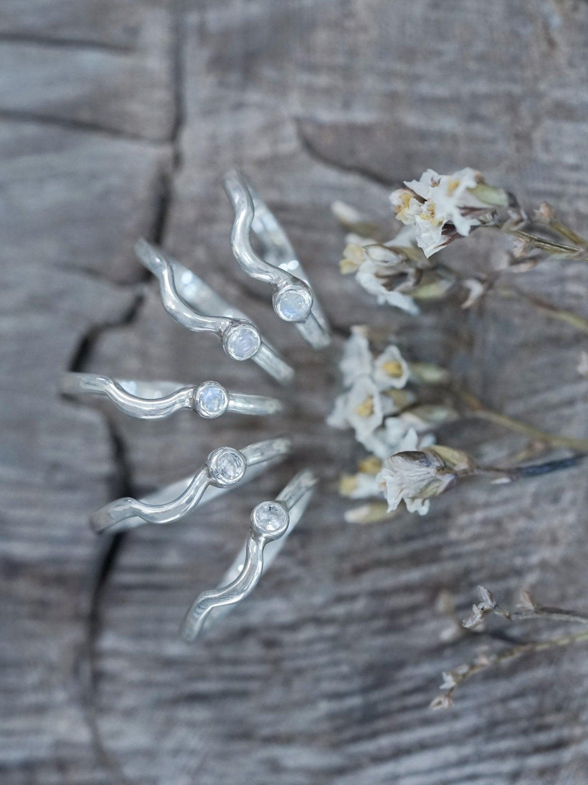 Moonstone Satellite Stacking Band - Gardens of the Sun | Ethical Jewelry