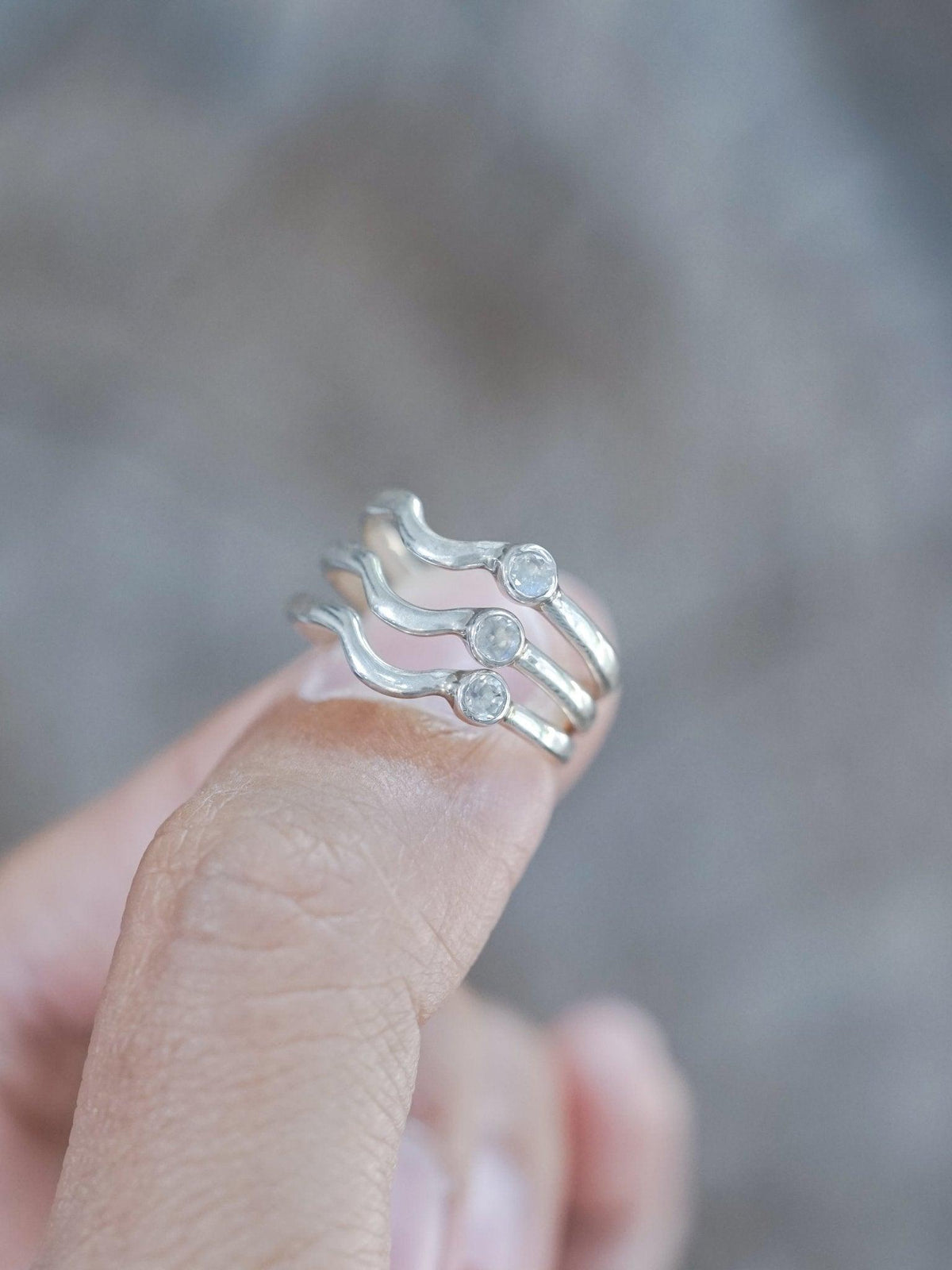 Moonstone Satellite Stacking Band - Gardens of the Sun | Ethical Jewelry