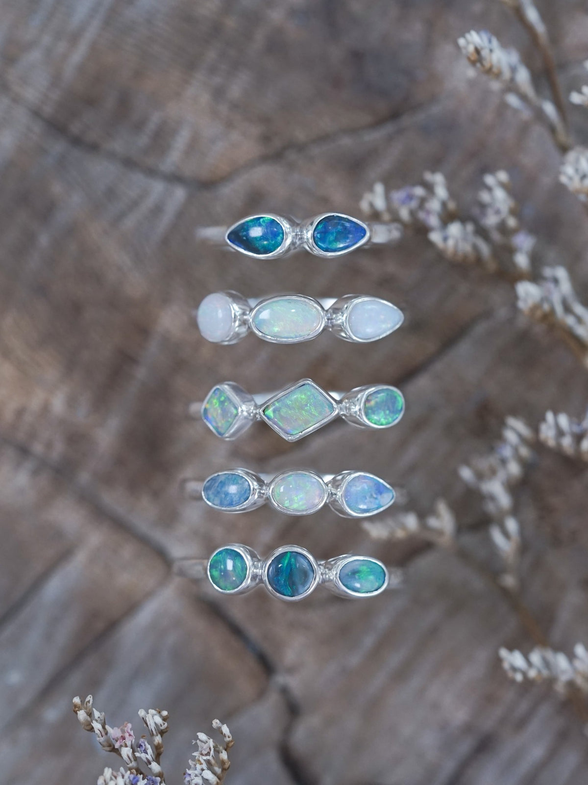Multi Opal Ring in Silver - Gardens of the Sun | Ethical Jewelry