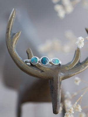 Multi Opal Ring in Silver - Gardens of the Sun | Ethical Jewelry