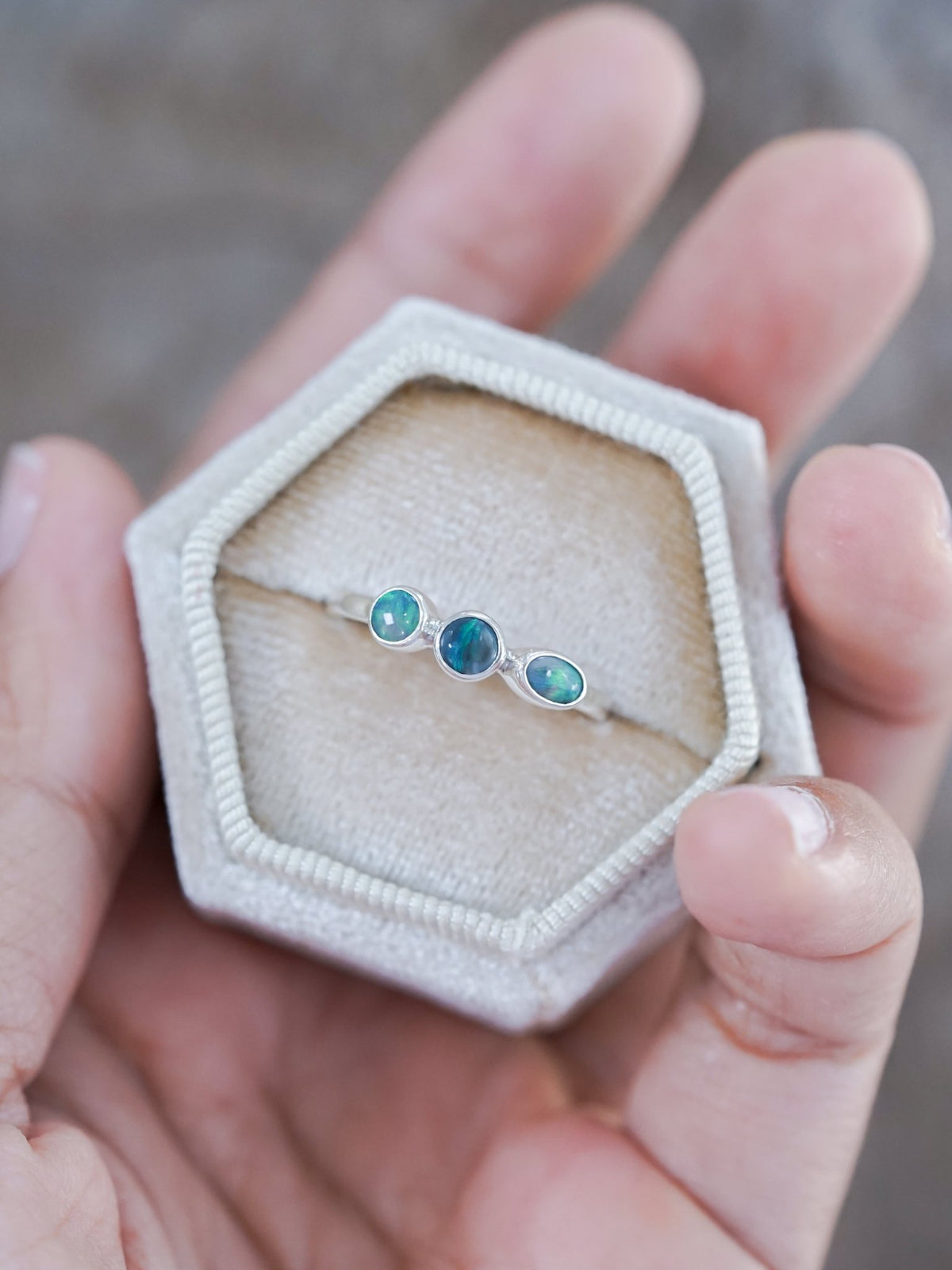 Multi Opal Ring in Silver - Gardens of the Sun | Ethical Jewelry