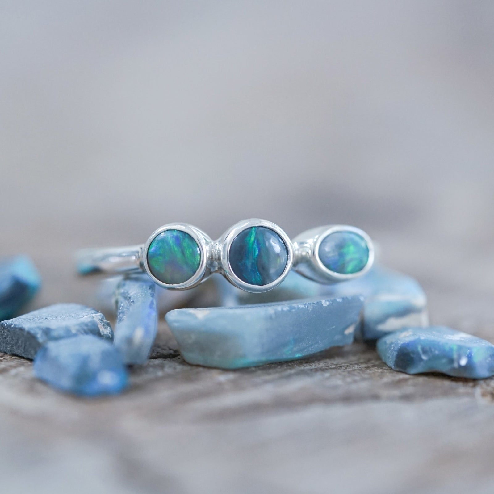 Multi Opal Ring in Silver - Gardens of the Sun | Ethical Jewelry