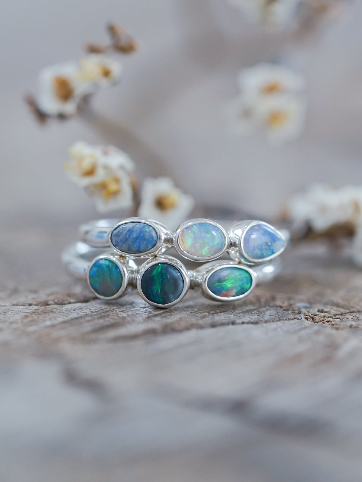 Multi Opal Ring in Silver - Gardens of the Sun | Ethical Jewelry