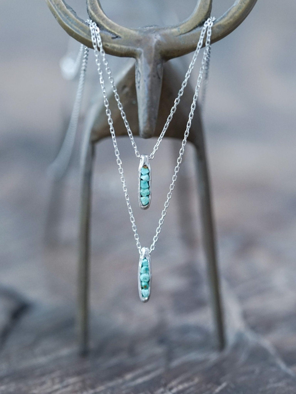 Nevada Turquoise Necklace with Hidden Gems - Gardens of the Sun | Ethical Jewelry