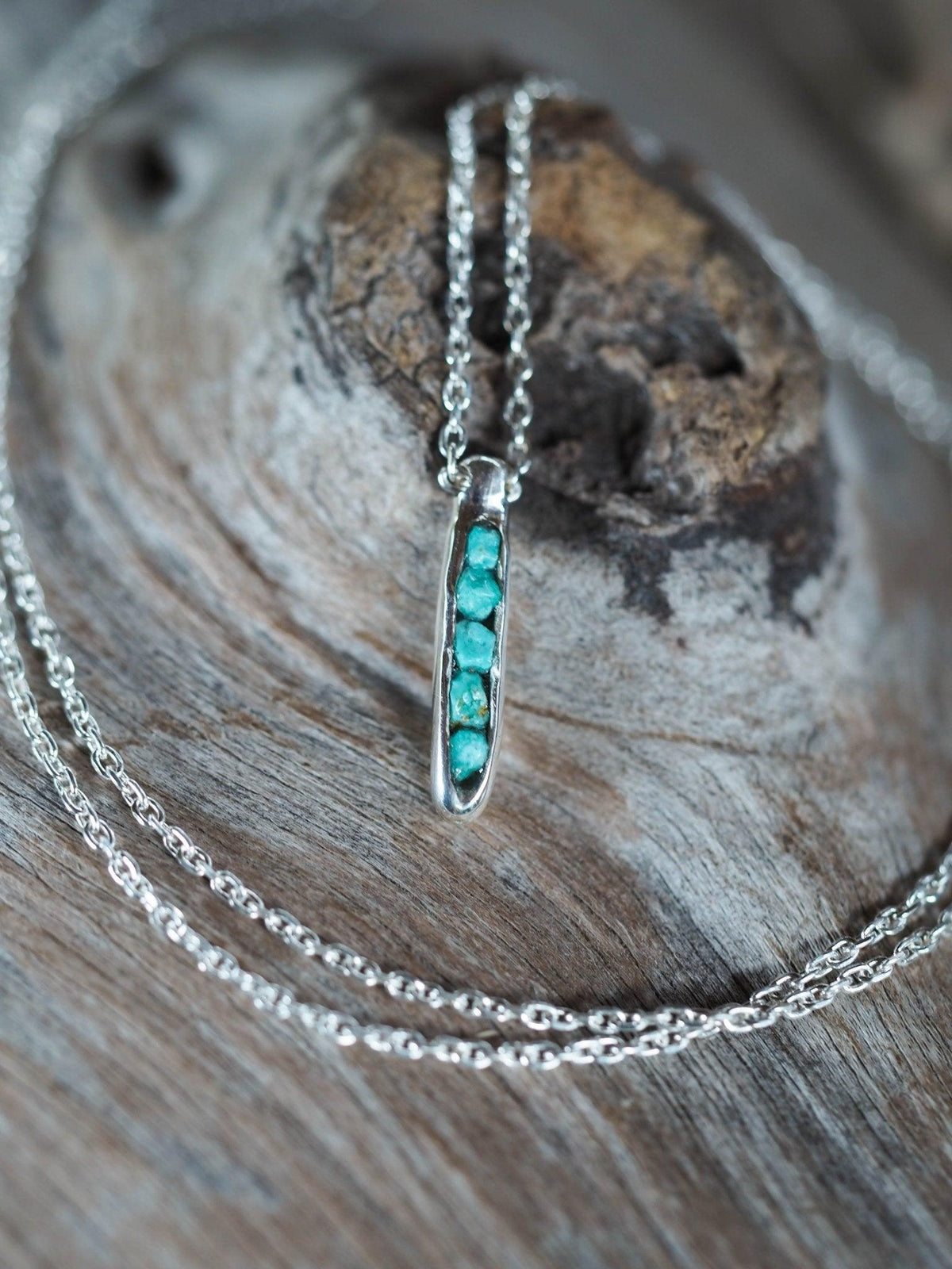 Nevada Turquoise Necklace with Hidden Gems - Gardens of the Sun | Ethical Jewelry