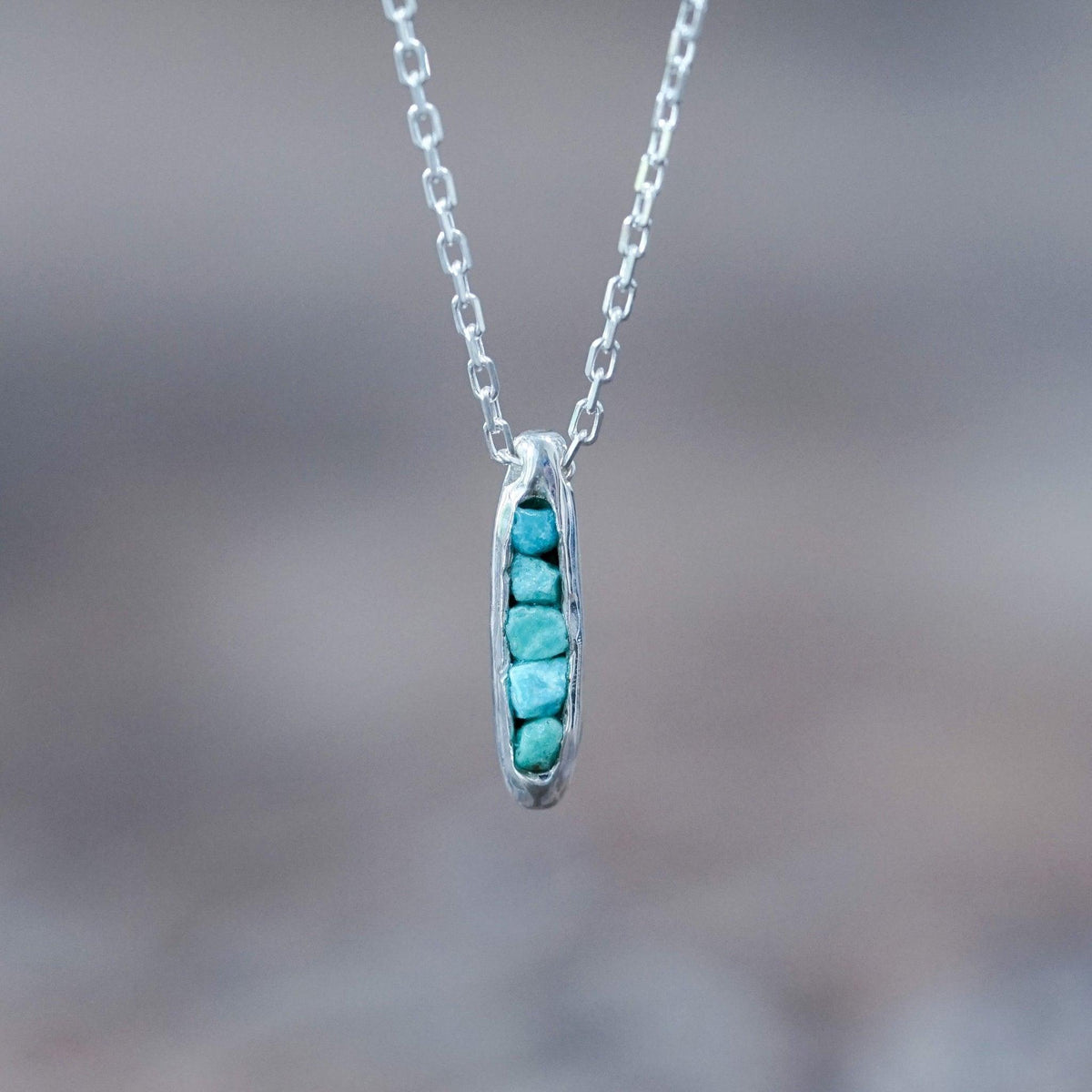 Nevada Turquoise Necklace with Hidden Gems - Gardens of the Sun | Ethical Jewelry