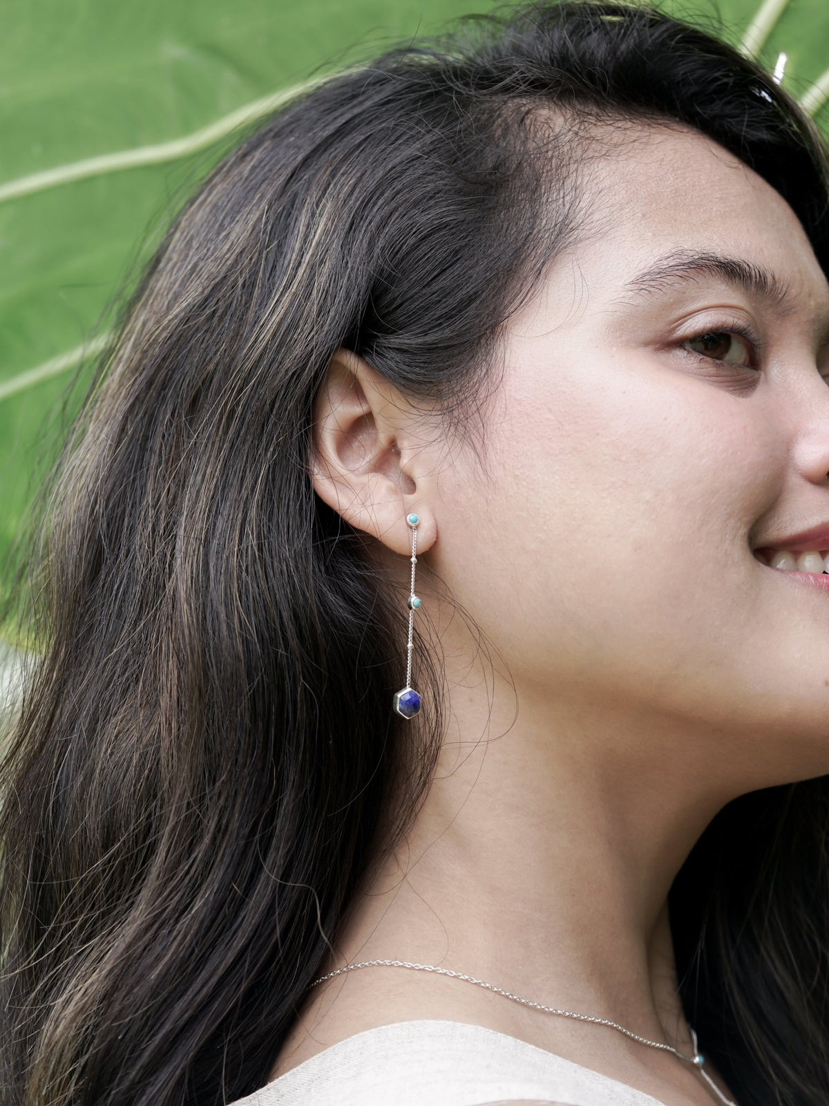 Night Constellation Nevada Turquoise and Lapis Lazuli Earrings - Gardens of the Sun | Ethical Jewelry