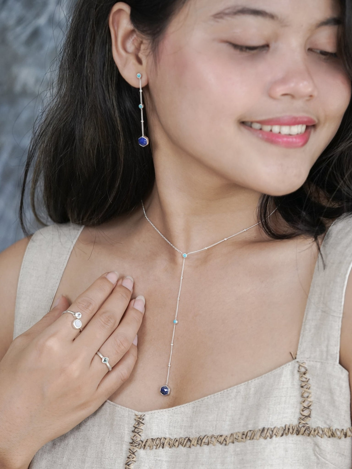 Night Constellation Nevada Turquoise and Lapis Lazuli Necklace - Gardens of the Sun | Ethical Jewelry