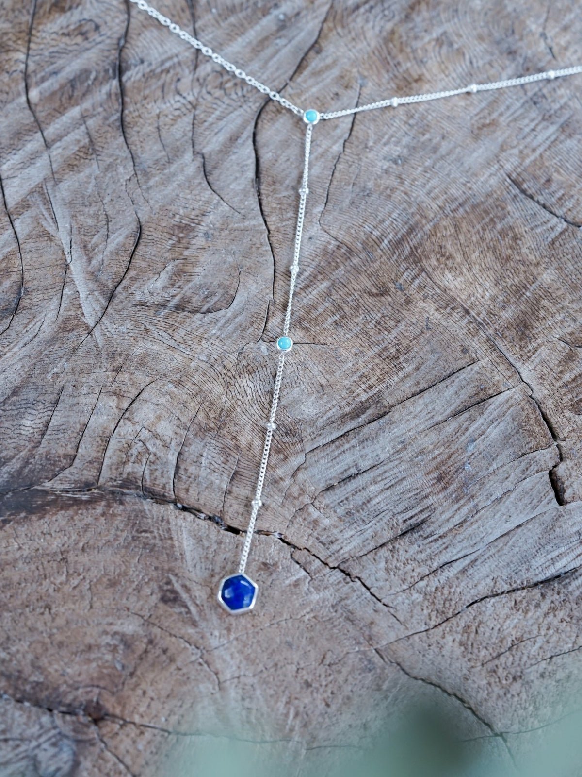 Night Constellation Nevada Turquoise and Lapis Lazuli Necklace - Gardens of the Sun | Ethical Jewelry