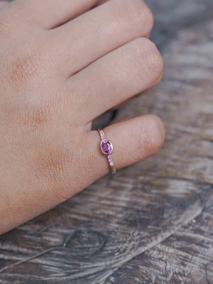 Ombre Pink Sapphire Ring in Rose Gold - Gardens of the Sun | Ethical Jewelry