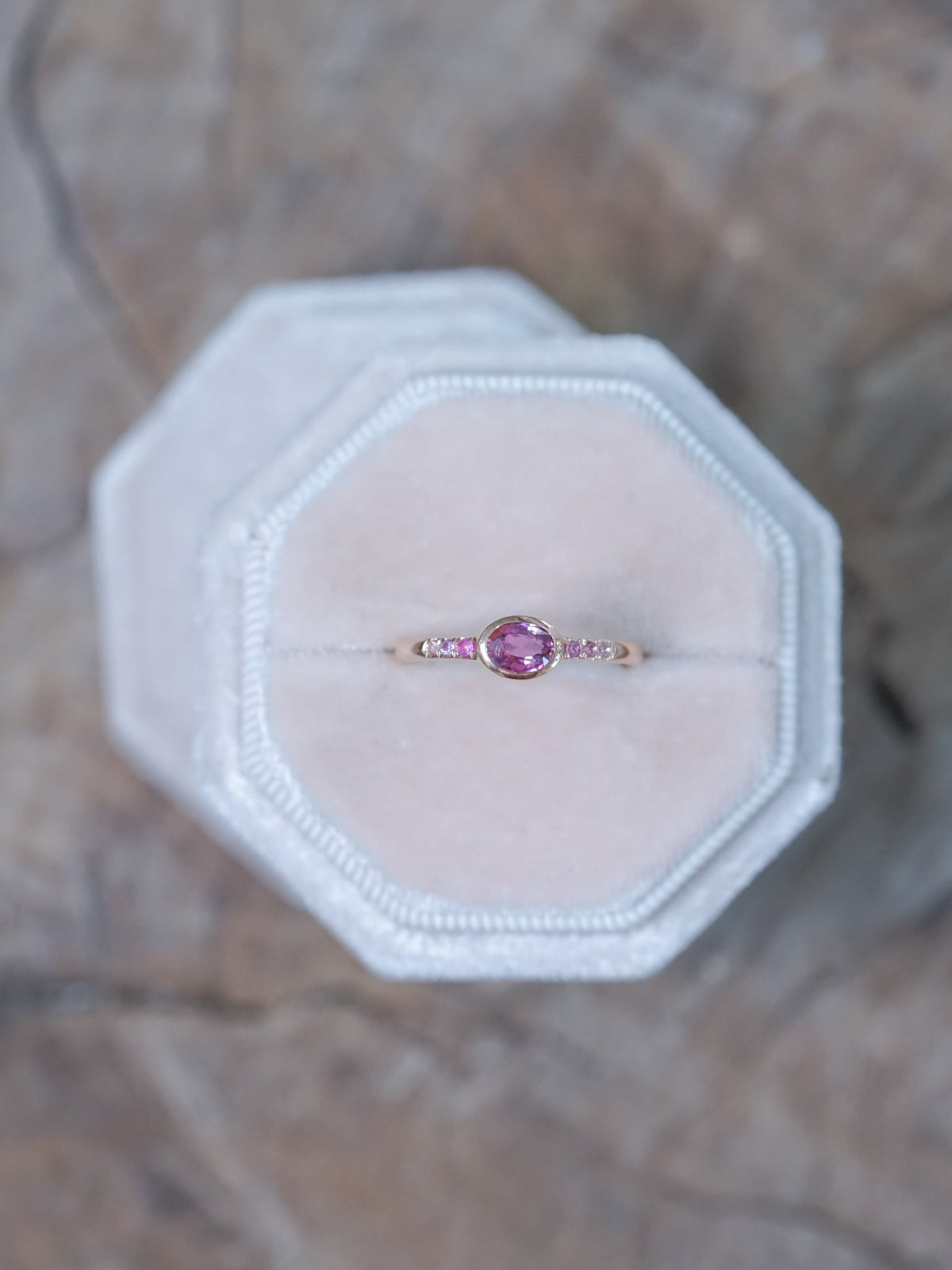 Ombre Pink Sapphire Ring in Rose Gold - Gardens of the Sun | Ethical Jewelry