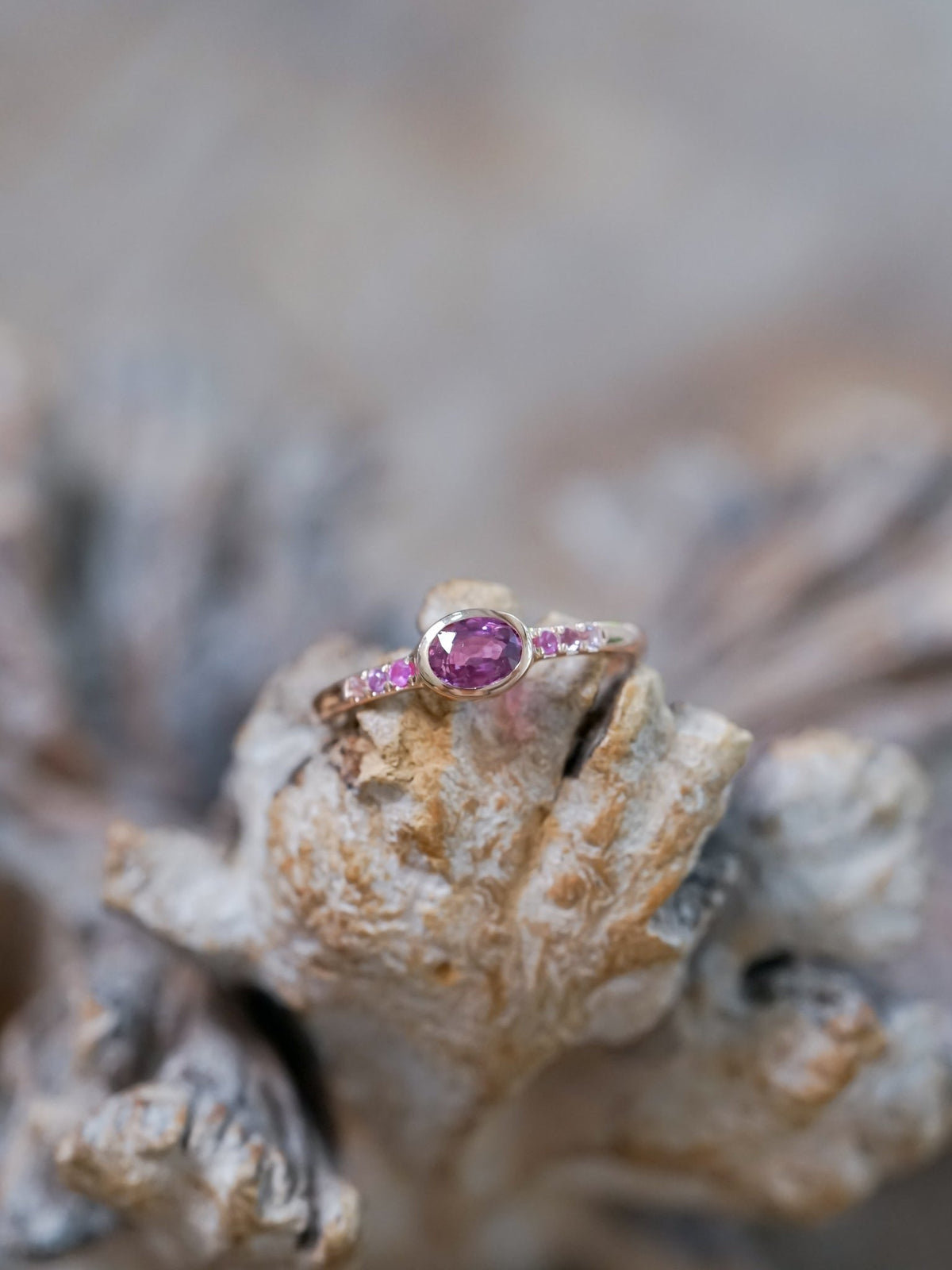 Ombre Pink Sapphire Ring in Rose Gold - Gardens of the Sun | Ethical Jewelry