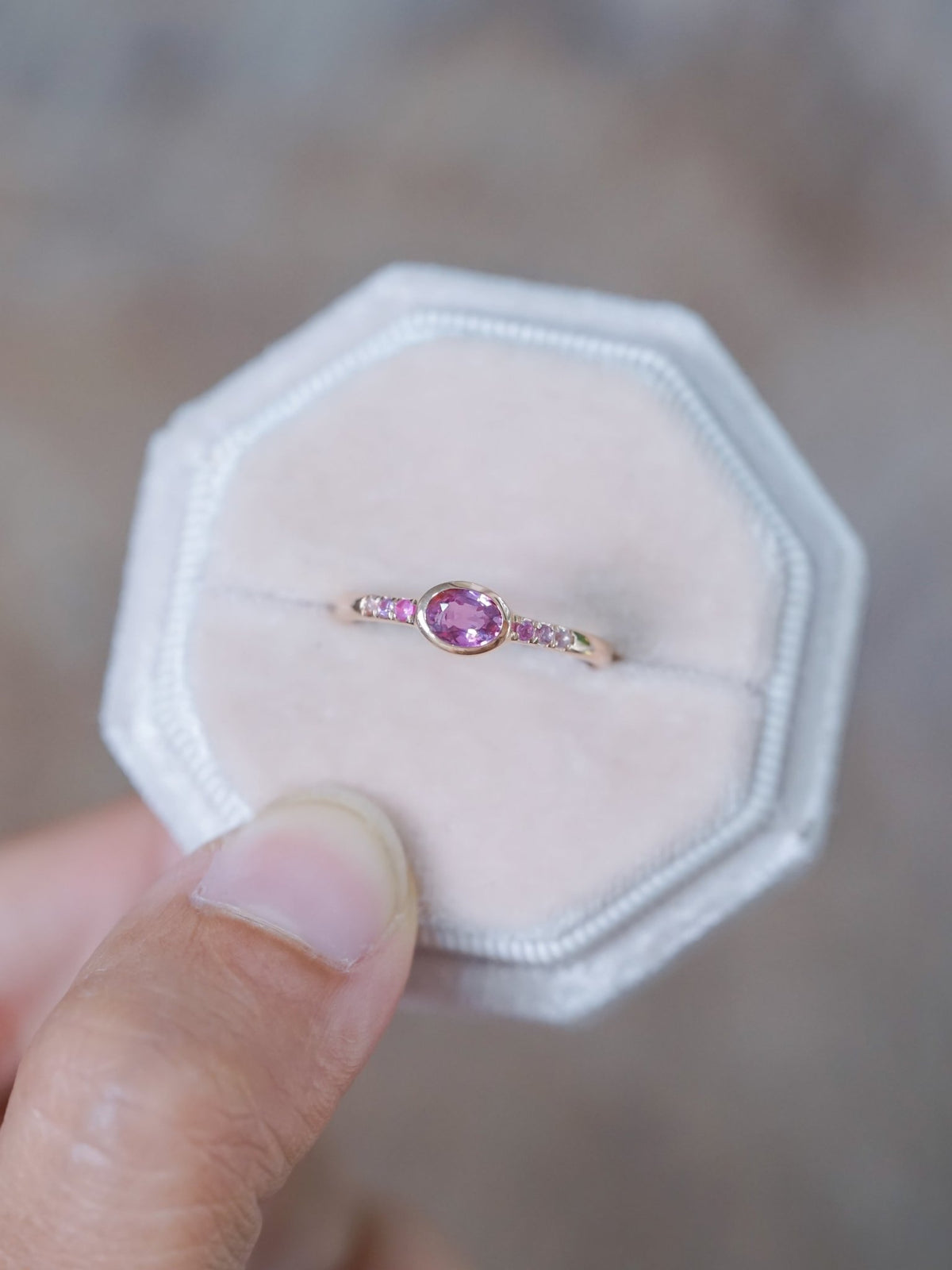 Ombre Pink Sapphire Ring in Rose Gold - Gardens of the Sun | Ethical Jewelry