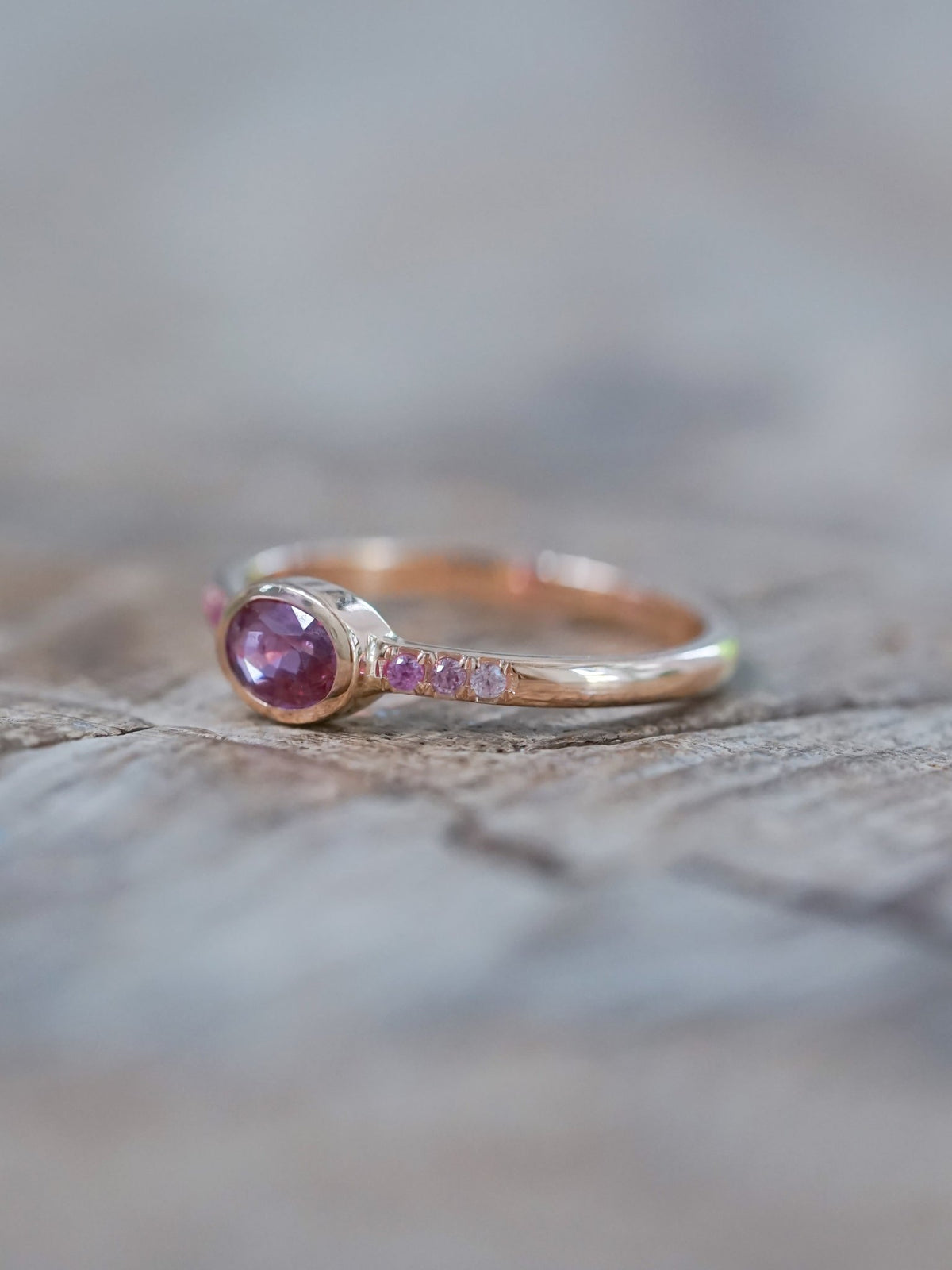 Custom Pink Sapphire Ring in Gold - Gardens of the Sun