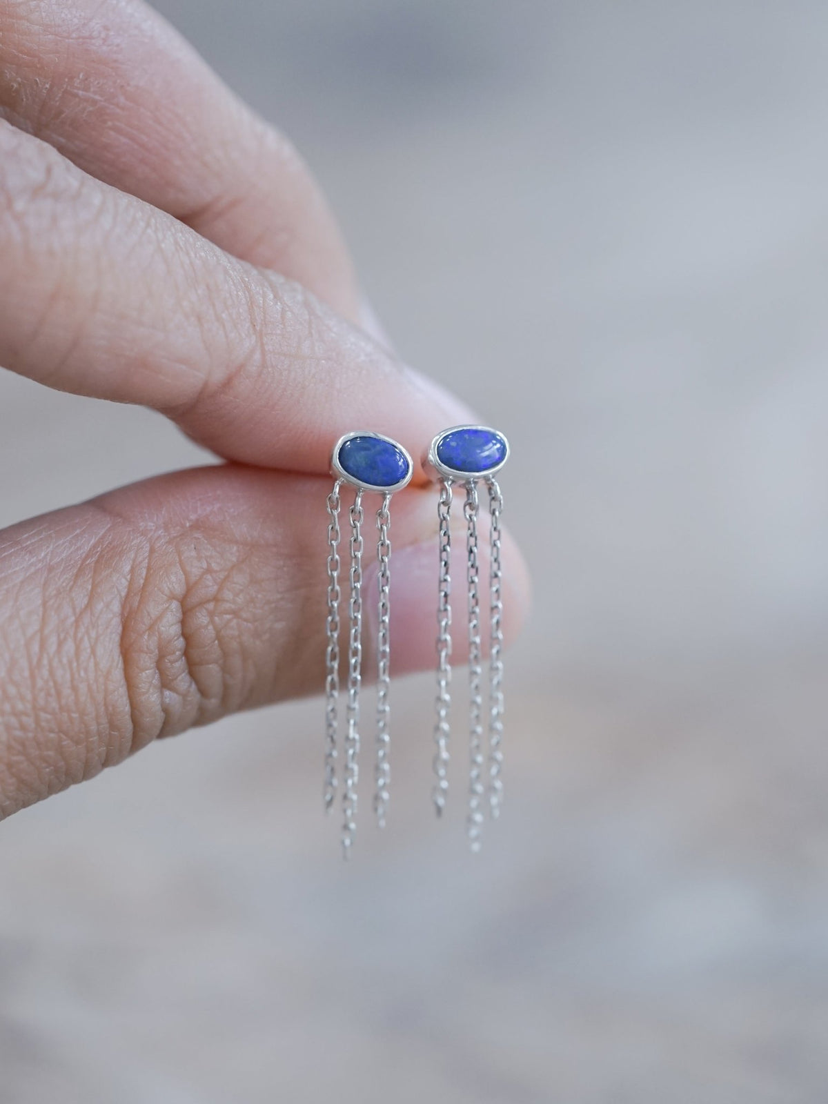Opal Chain Earrings - Gardens of the Sun | Ethical Jewelry