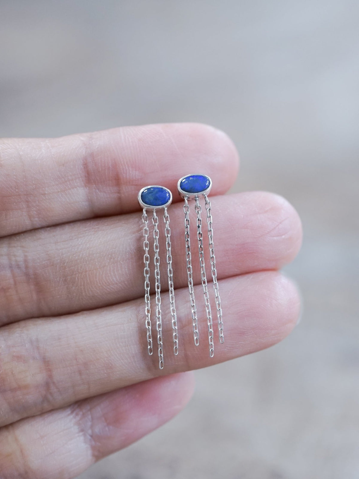 Opal Chain Earrings - Gardens of the Sun | Ethical Jewelry