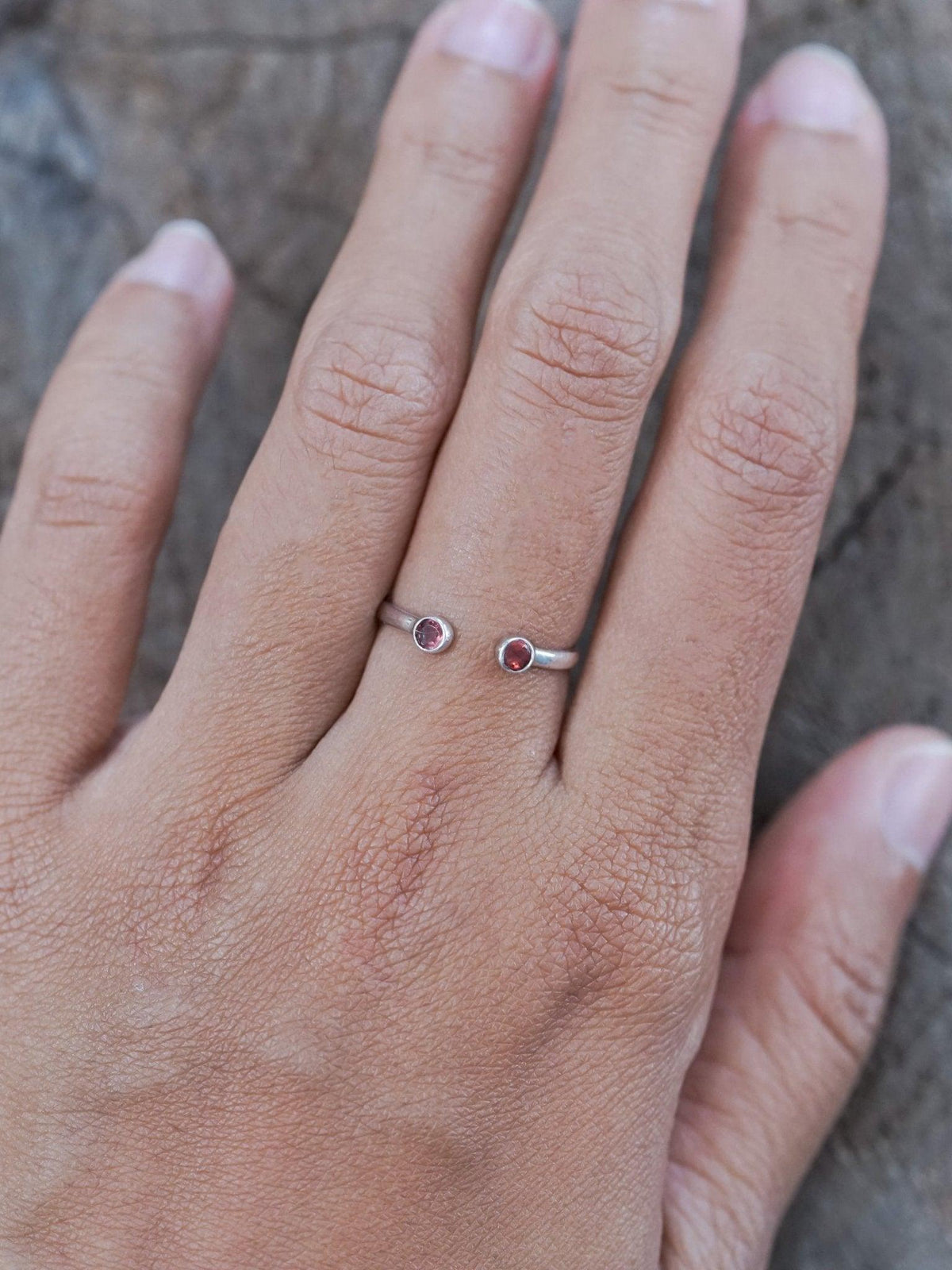 Open Garnet Ring - Gardens of the Sun | Ethical Jewelry