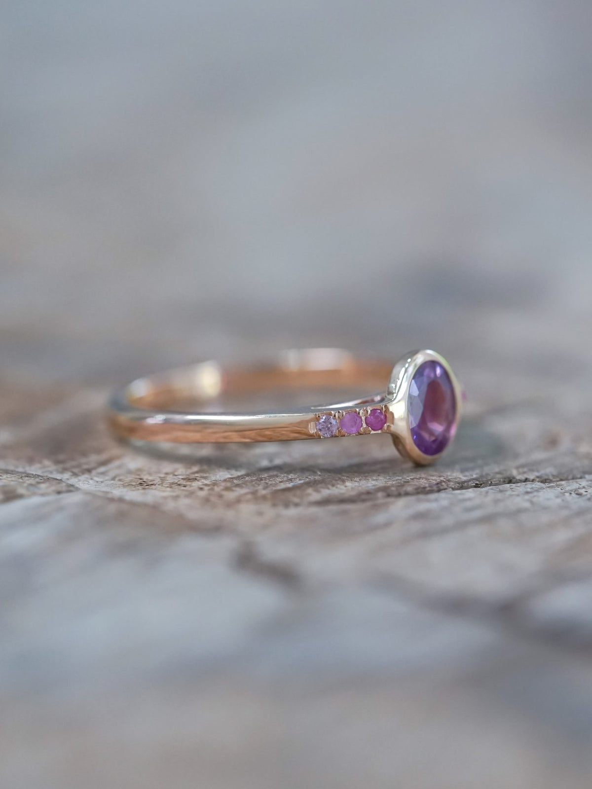 Oval Pink Sapphire Ring in Rose Gold - Gardens of the Sun | Ethical Jewelry