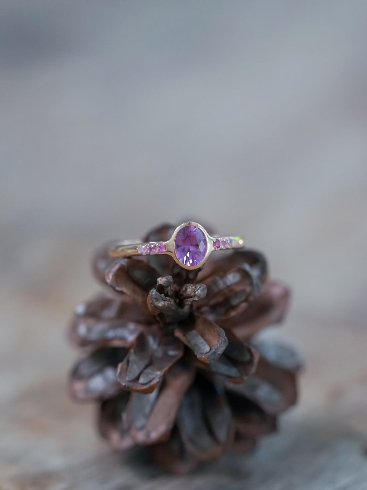 Oval Pink Sapphire Ring in Rose Gold - Gardens of the Sun | Ethical Jewelry