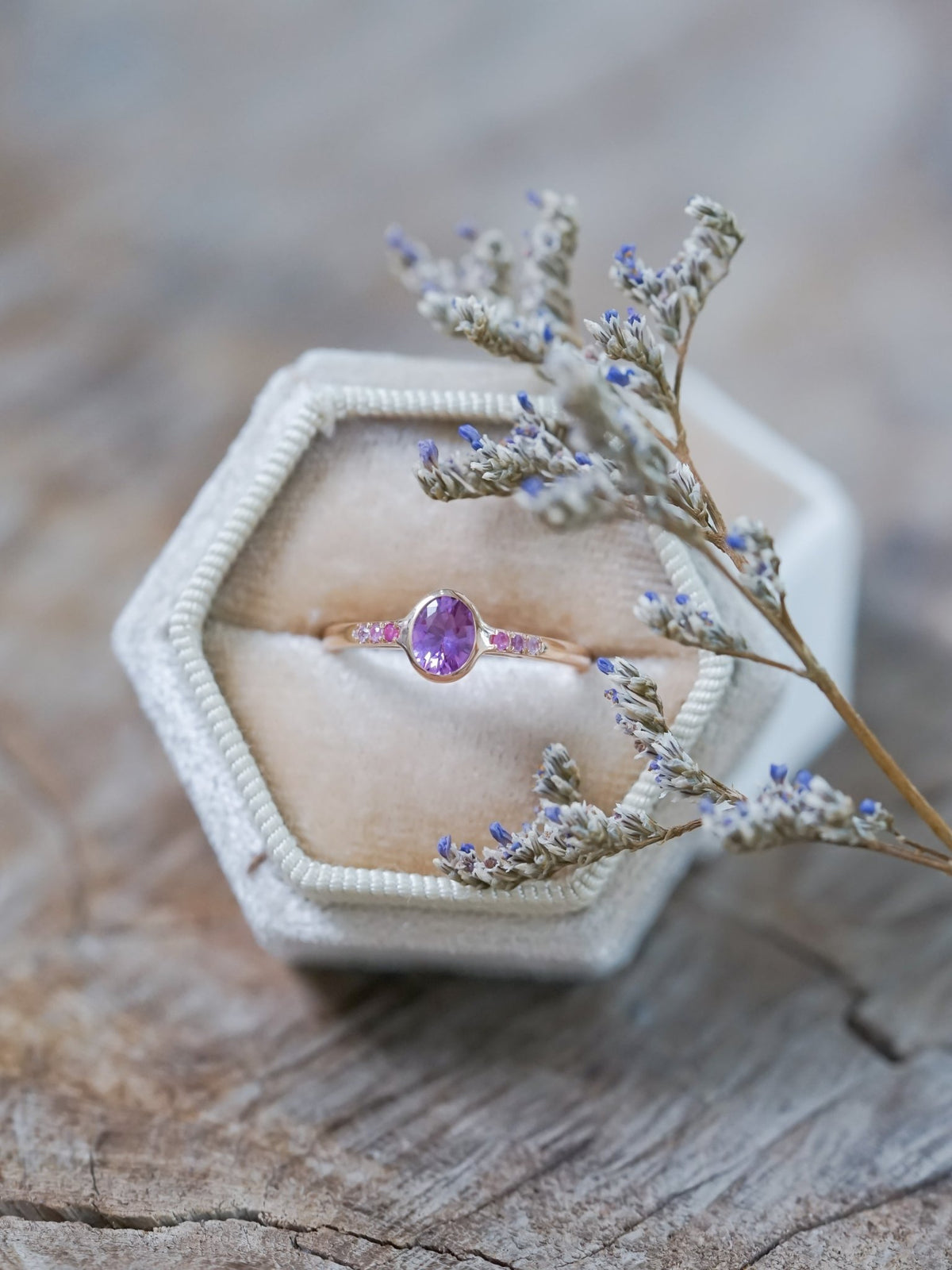 Oval Pink Sapphire Ring in Rose Gold - Gardens of the Sun | Ethical Jewelry