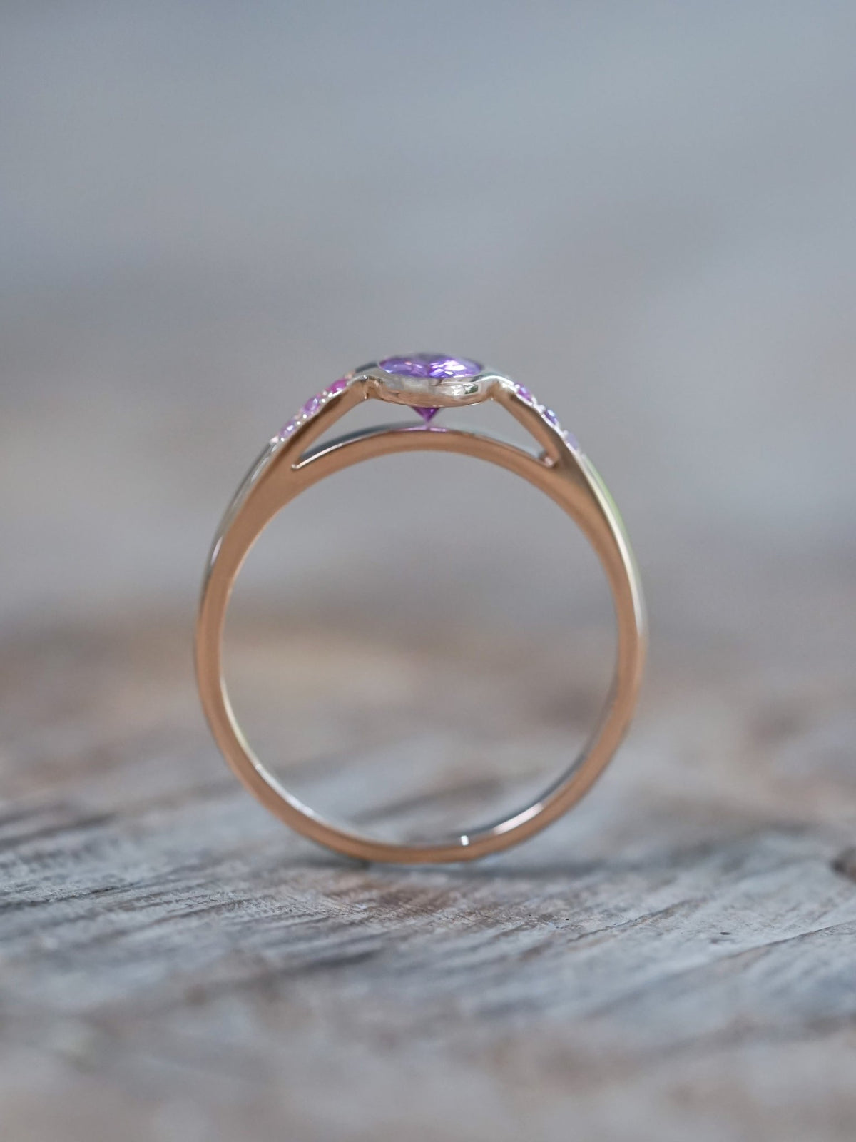 Oval Pink Sapphire Ring in Rose Gold - Gardens of the Sun | Ethical Jewelry