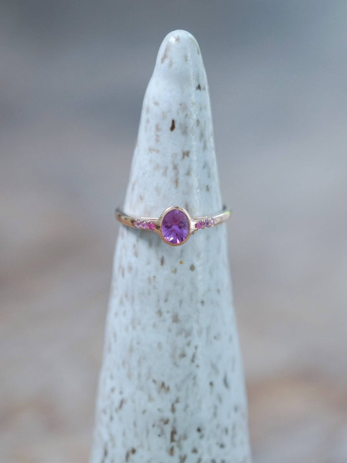 Oval Pink Sapphire Ring in Rose Gold - Gardens of the Sun | Ethical Jewelry
