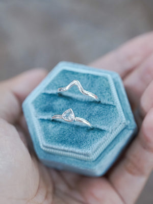 Pear Aquamarine Ring Set - Gardens of the Sun | Ethical Jewelry