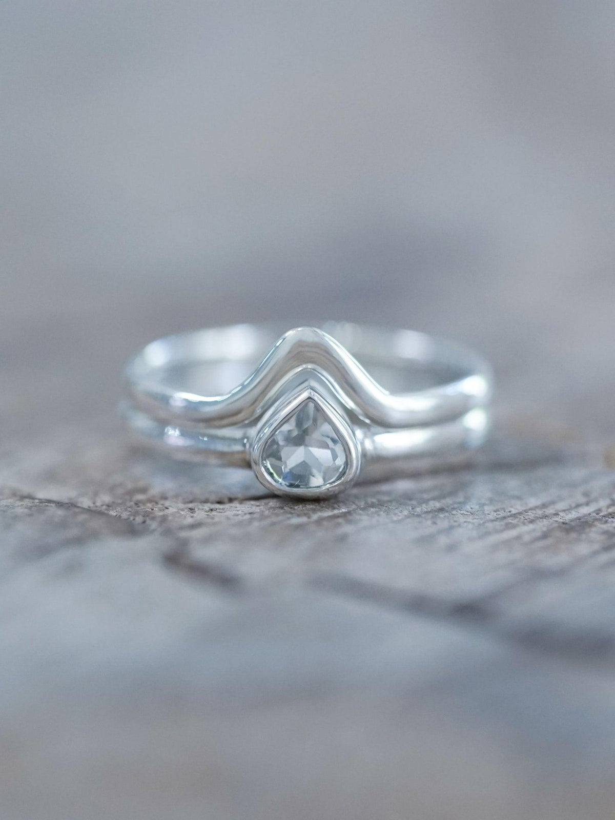 Pear Aquamarine Ring Set - Gardens of the Sun | Ethical Jewelry