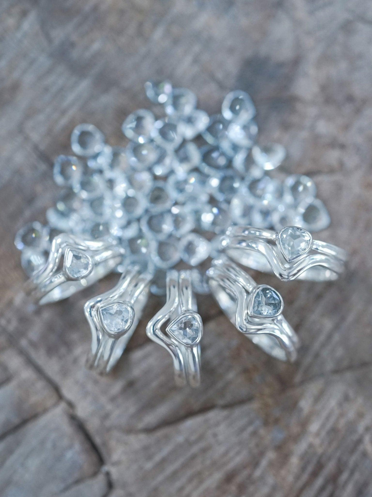 Pear Aquamarine Ring Set - Gardens of the Sun | Ethical Jewelry