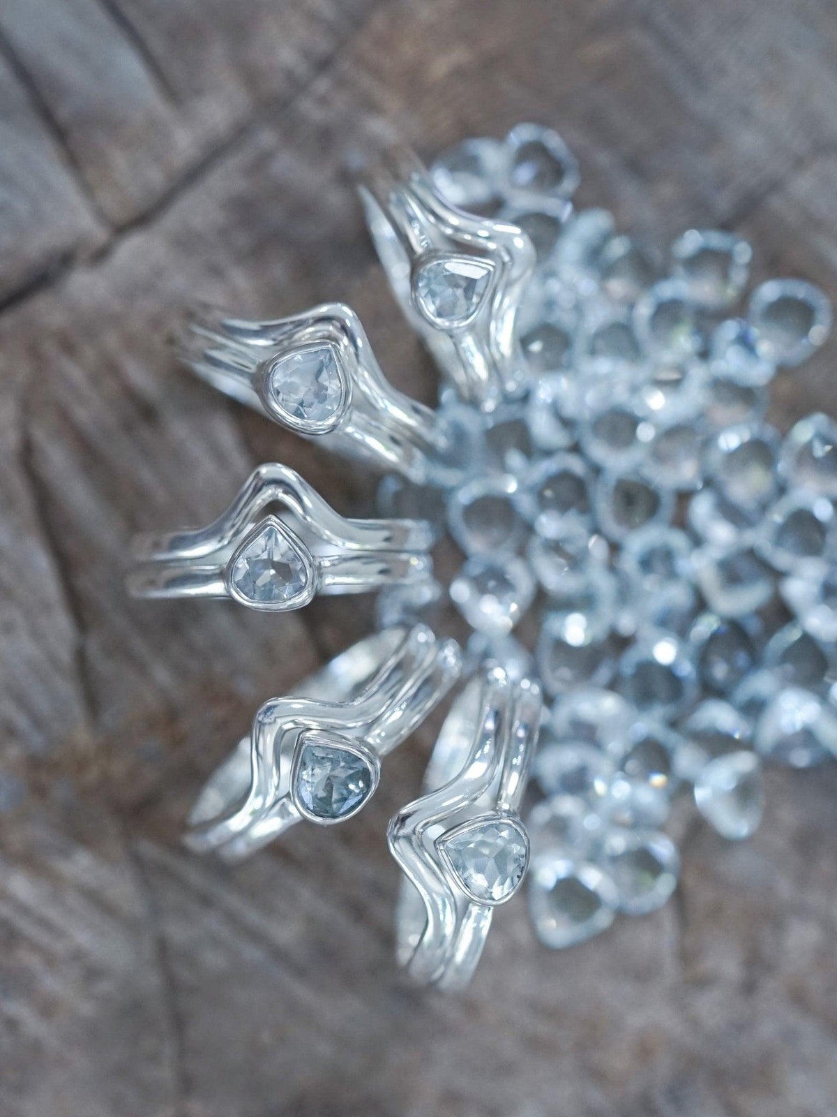 Pear Aquamarine Ring Set - Gardens of the Sun | Ethical Jewelry