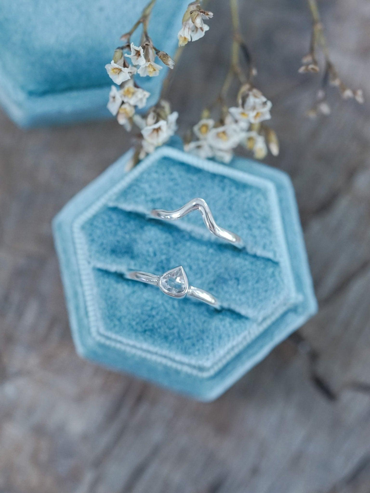 Pear Aquamarine Ring Set - Gardens of the Sun | Ethical Jewelry