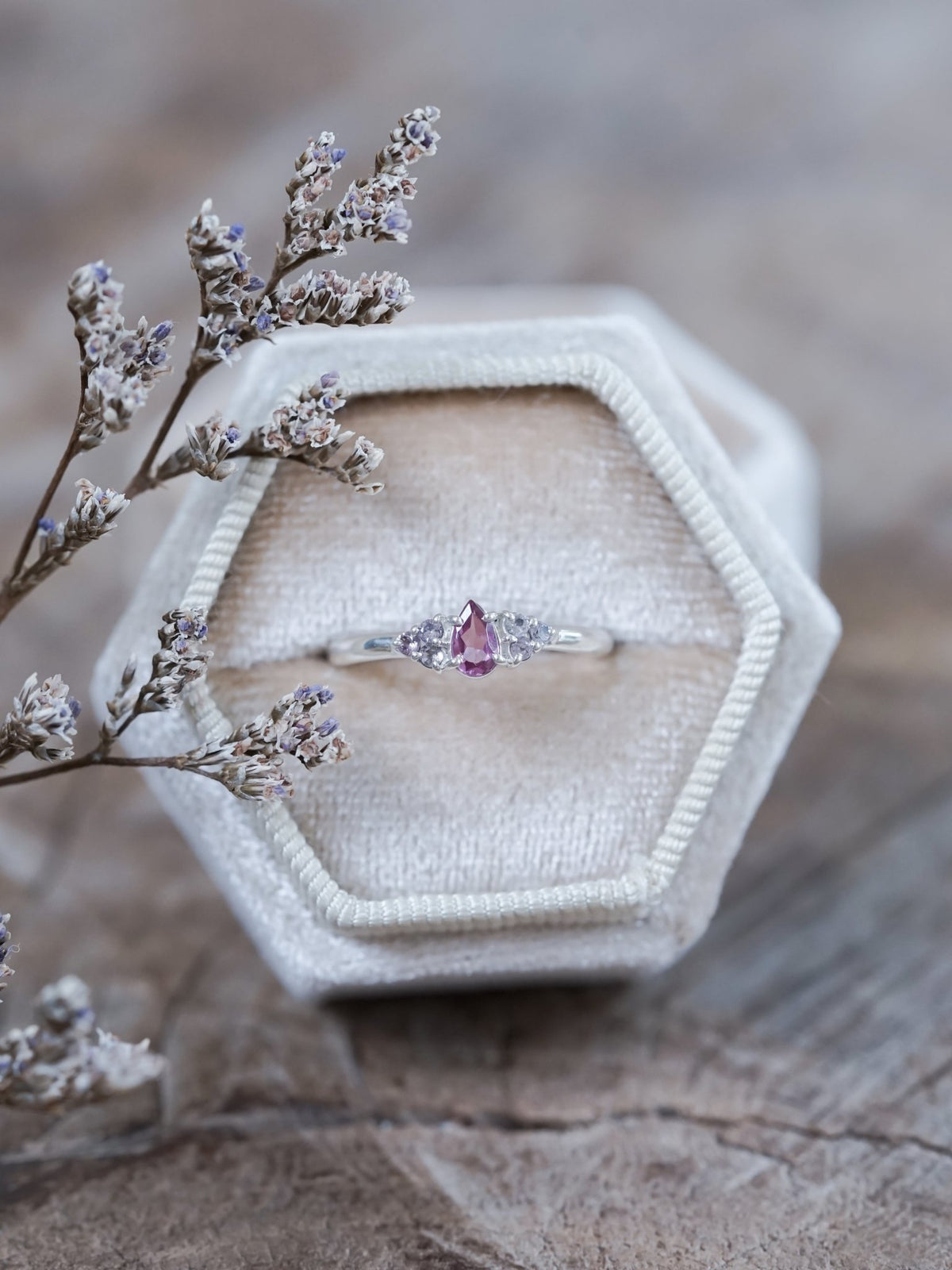 Pear Garnet and Spinel Ring - Gardens of the Sun | Ethical Jewelry