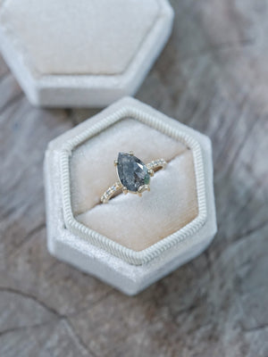 Pear Salt and Pepper Diamond Ring - Gardens of the Sun | Ethical Jewelry