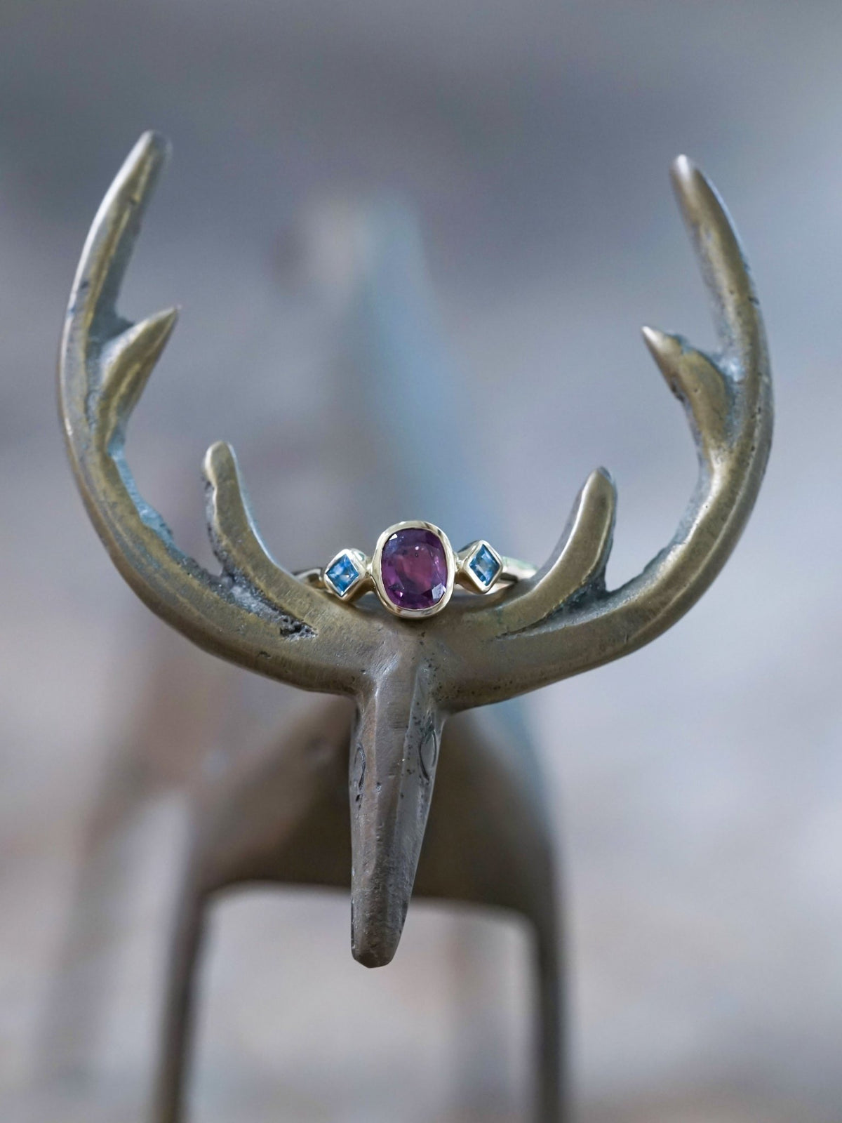 Pink and Blue Sapphire Ring in Ethical Gold - Gardens of the Sun | Ethical Jewelry