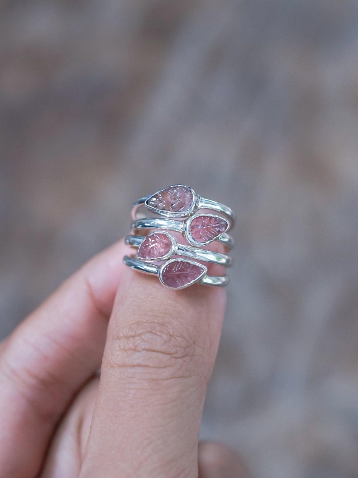 Pink Tourmaline Leaf Ring - Gardens of the Sun | Ethical Jewelry