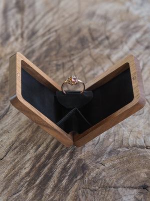Pocket Ring Box in Walnut - Gardens of the Sun | Ethical Jewelry